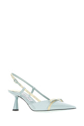Pastel light blue leather Camila pumps -  | Wise