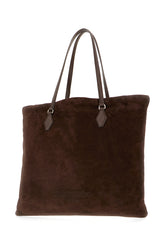 Chocolate suede shopping bag -  | Wise
