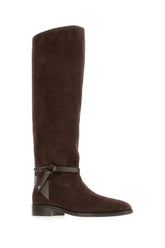 Dark brown suede boots -  | Wise