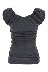 Graphite stretch cupro top -  | Wise