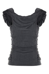 Graphite stretch cupro top -  | Wise
