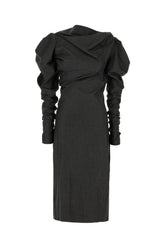 Charcoal wool blend dress -  | Wise