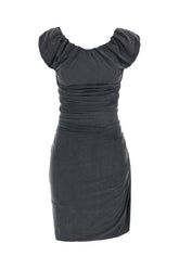 Grey stretch cupro dress -  | Wise