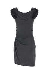 Grey stretch cupro dress -  | Wise