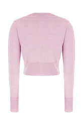 Mauve wool cardigan -  | Wise