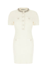 Ivory stretch cotton blend dress -  | Wise