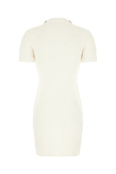 Ivory stretch cotton blend dress -  | Wise