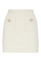 Ivory stretch cotton blend skirt -  | Wise