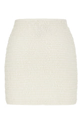 Ivory stretch cotton blend skirt -  | Wise