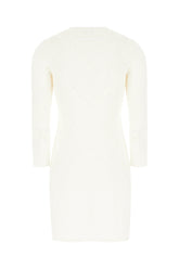 White stretch cotton blend dress -  | Wise