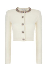 Cardigan in misto poliestere stretch avorio -  | Wise