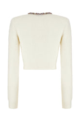 Cardigan in misto poliestere stretch avorio -  | Wise
