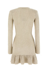 Gold stretch viscose blend dress -  | Wise