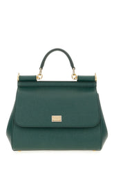 Dark green leather large Sicily handbag -  | Wise