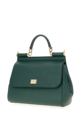 Dark green leather large Sicily handbag -  | Wise