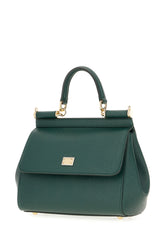 Bottle green leather medium Sicily handbag -  | Wise