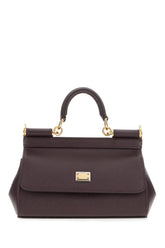 Aubergine leather small Sicily handbag -  | Wise