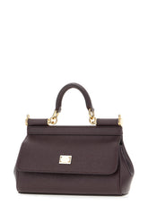 Aubergine leather small Sicily handbag -  | Wise