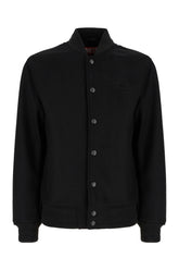 Black wool blend bomber jacket -  | Wise