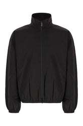Black stretch nylon blend jacket -  | Wise