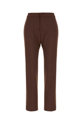 Brown stretch polyester blend pants -  | Wise