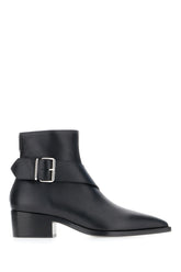 Black leather Heron ankle boots -  | Wise