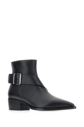 Black leather Heron ankle boots -  | Wise