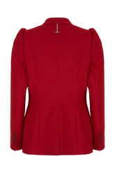 Red stretch wool blend blazer -  | Wise