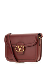 Burgundy leather 9to5 crossbody bag -  | Wise