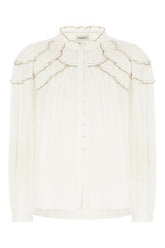 White cotton blend blouse -  | Wise