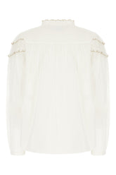 White cotton blend blouse -  | Wise
