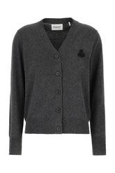 Dark grey wool blend cardigan -  | Wise