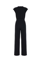 Black stretch polyester jumpsuit -  | Wise