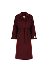 Burgundy wool blend coat -  | Wise