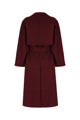Burgundy wool blend coat -  | Wise