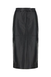 Black synthetic leather skirt -  | Wise