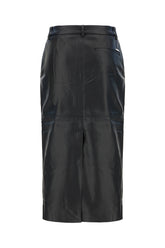 Black synthetic leather skirt -  | Wise