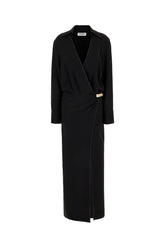 Black acetate and viscose dress -  | Wise