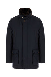 Midnight blue polyester blend down jacket -  | Wise