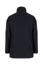 Midnight blue polyester blend down jacket -  | Wise
