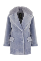 Powder blue fox fur coat -  | Wise