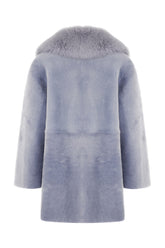 Powder blue fox fur coat -  | Wise