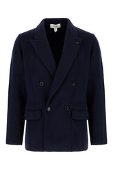 Navy blue wool blend blazer -  | Wise