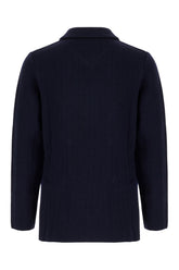 Navy blue wool blend blazer -  | Wise