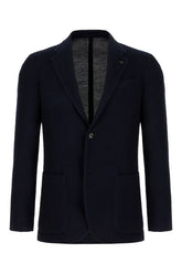 Midnight blue wool blend blazer -  | Wise