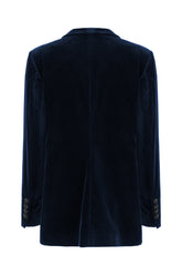 Midnight blue velvet blazer -  | Wise