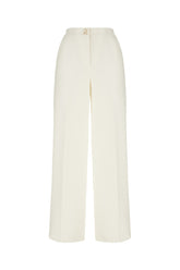 Pantalone in misto viscosa stretch avorio -  | Wise