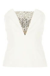 Top in misto viscosa stretch bianco -  | Wise