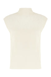 Maglione smanicato in misto lana avorio -  | Wise