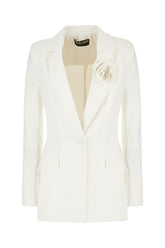 White stretch nylon blazer -  | Wise